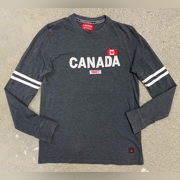 Canada Athletics Womens Gray Canada Logo Long Sleeve Crew Neck Size Small - Picture 1 of 7